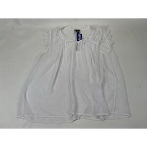 Bob Mackie Studio Sheer Blouse Womens Size XL White NWT